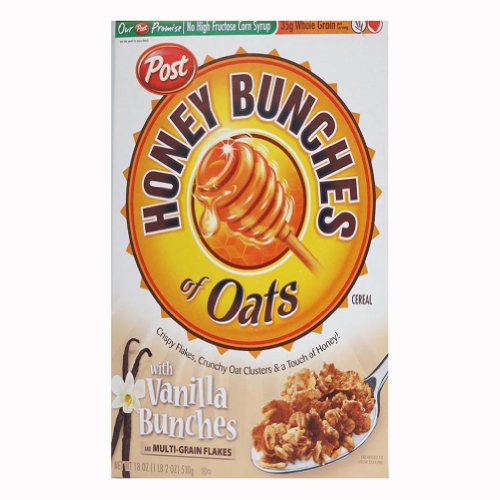Amazon Com Honey Bunches Of Oats With Vanilla Bunches 18 Ounce Boxes Pack Of 4 Breakfast Cereals