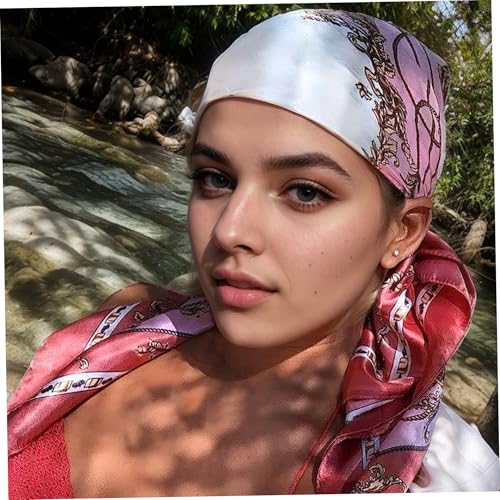 Large Satin Scarf 35 Inch Elegant Satin Head Scarf Square Neck Vintage Imitated Silk Bandana Sleeping Hair Wrapping for Women and Girls2
