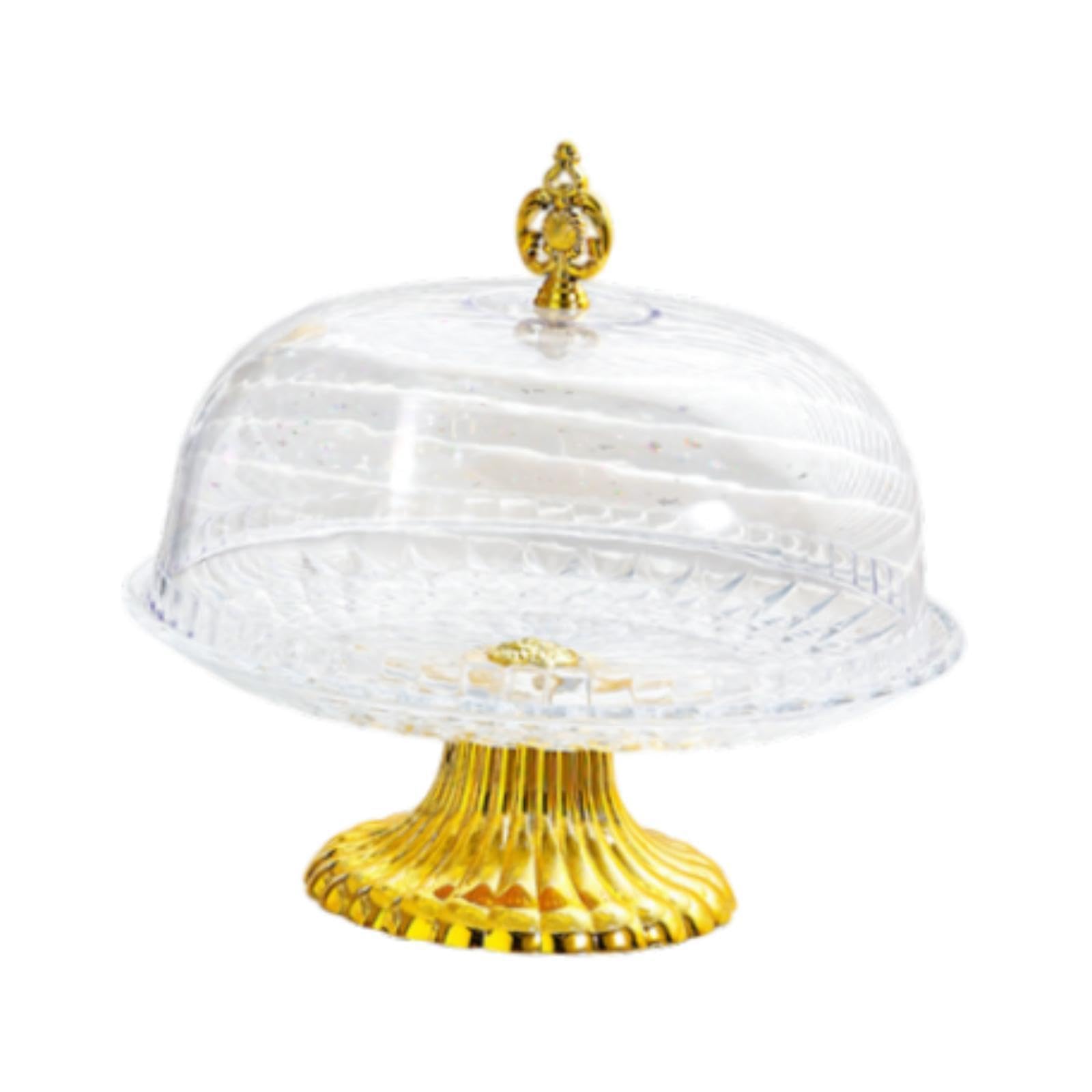 AMSLSIU Beautiful Cake Plate With Cover For Easy Cleanup For Presenting Cakes Fruits And Snacks At Gatherings Cake Plate Pedestal Dessert Display Serving, Clear, M