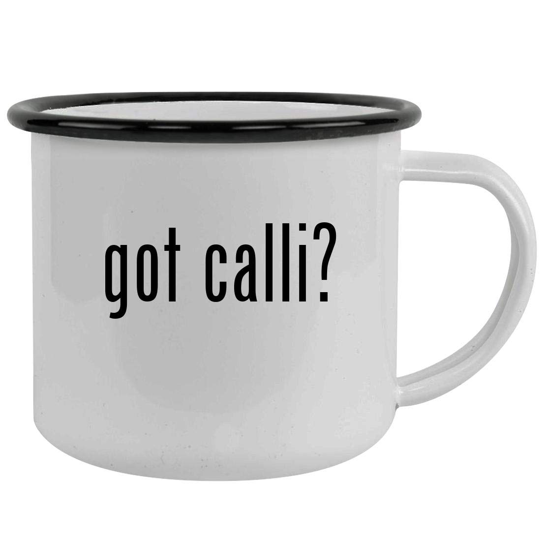 got calli? - Sturdy 12oz Stainless Steel Camping Mug, Black