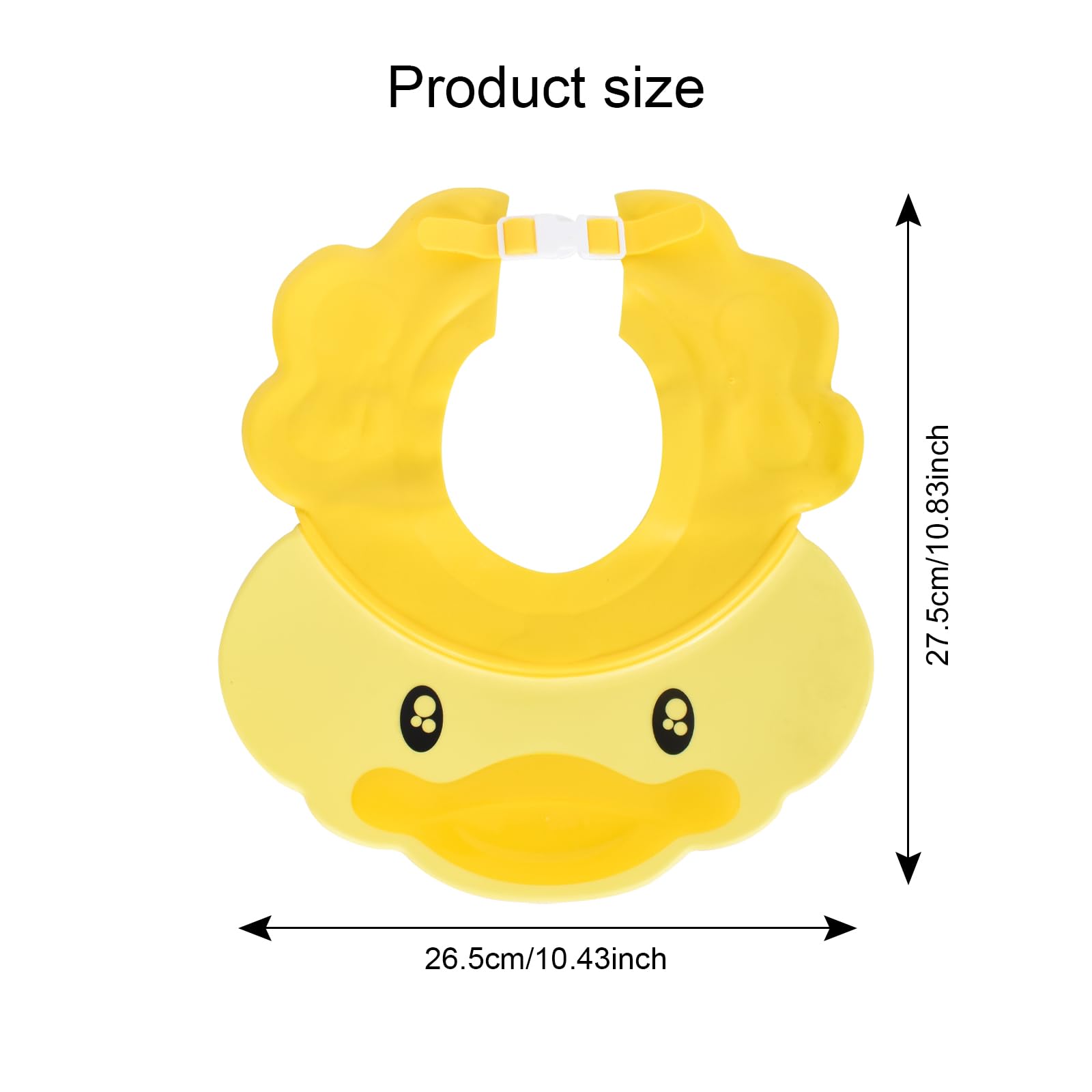 Gorro de Ducha Ajustable para Niños y Bebé, Visera Baño Sombrero Impermeable Protege Ojos y Orejas (Amarillo)
