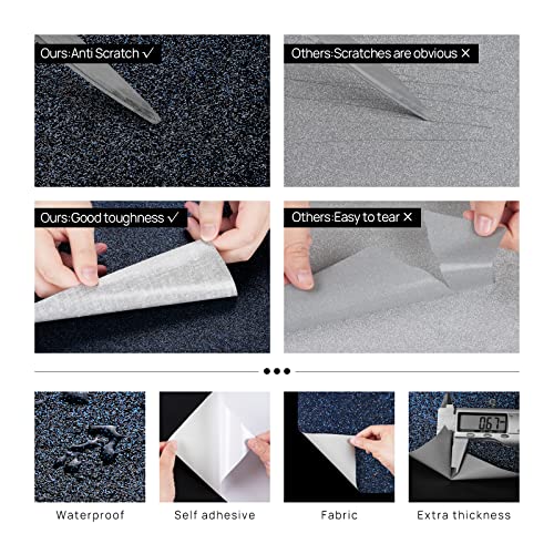 Funstick Galaxy Blue Black Glitter Wallpaper Border Peel And Stick Wall Border Self Adhesive Sparkle Black Wallpaper Decorative For Bedroom Bathroom Mirror Border Trim Glitter Contact Paper 3.9"X200" #TOP3