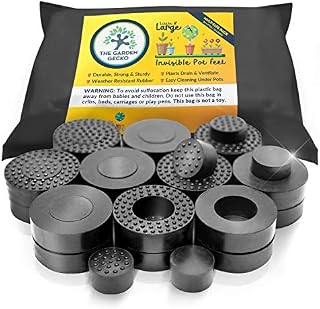 The Garden Gecko Little & Large Invisible Pot feet for outdoor plant pots and flowers | A plant caddy with floor grip | 20 PACK dual size