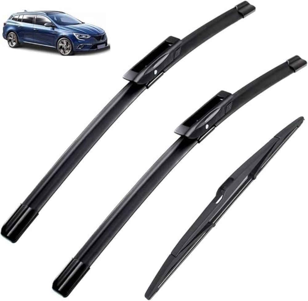 NYSLDSCO Premium Exact Fit Windscreen Wiper Blades for Renault Megane Sport Tourer 3 2008-2016 2008 Durable Natural Rubber Easy Fit for a Quiet and Streak Free Wipe
