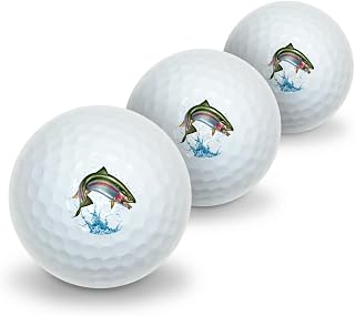 Rainbow Trout Fishing 7 Novelty Golf Balls 3 Pack