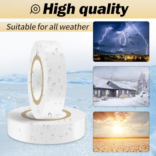 Image of White Electrical Tape, Flame Retardant Indoor Outdoor Waterproof High Temperature Resistance Electric Tape for Most Domestic, Commercial, and Industrial Environments, 0.7 in X 42 ft, 10 Rolls
