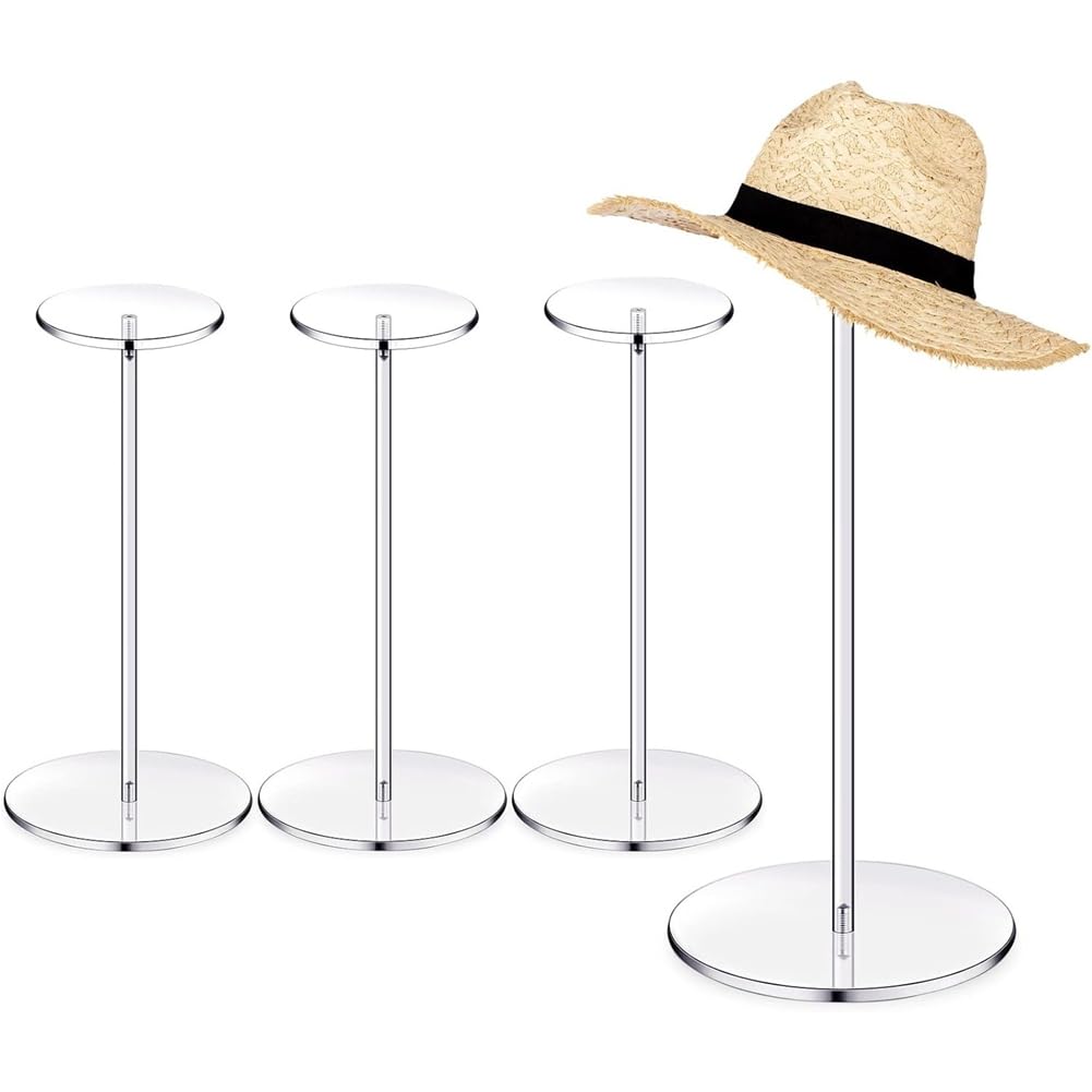 Aundhegrtt Fisherman' S Hat Acrylic Hat Wig Display Stand,with Base, 40cm Height for Baseball Storage Support