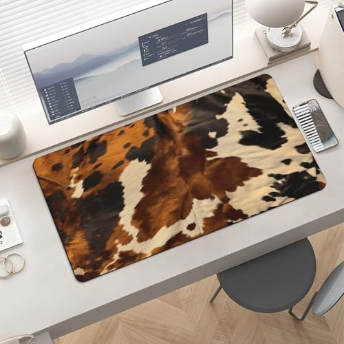 Alfombrilla para escritorio de caucho estilo piel vaca miniatura 6