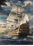 Quebra-Cabeça de Madeira 1000 Peças – Barco à Vela Excalibur por Sarel Theron | Pôster Tamanho Real + Cola e Separadores | Adulto e Infantil | Presente Criativo | Alívio do Estresse | 75x50cm Montado