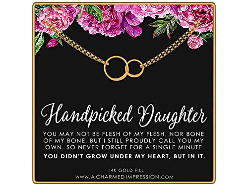 Handpicked Daughter • Bonus Daughter Jewelry • Sterling Silver Bracelet • Adopted Daughter Gift • Stepdaughter Gifts From Stepmom Stepdad • Wedding Gift • Christmas Gifts For Teenager Women Teen Girls #TOP1