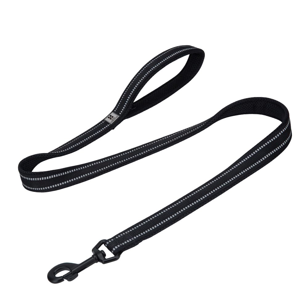SMALL COMBINATION Dog Leash Puppy Walking Lead Pet Chain Padded Reflective Night Safe Rope Length 110cm(Black, M)