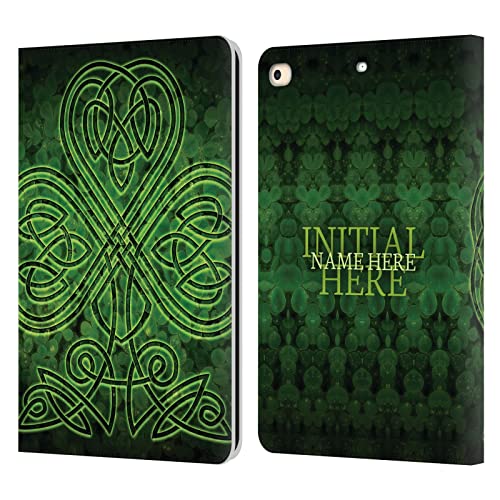Étui portefeuille en cuir iPad 9.7 trèfle irlandais personnalisé