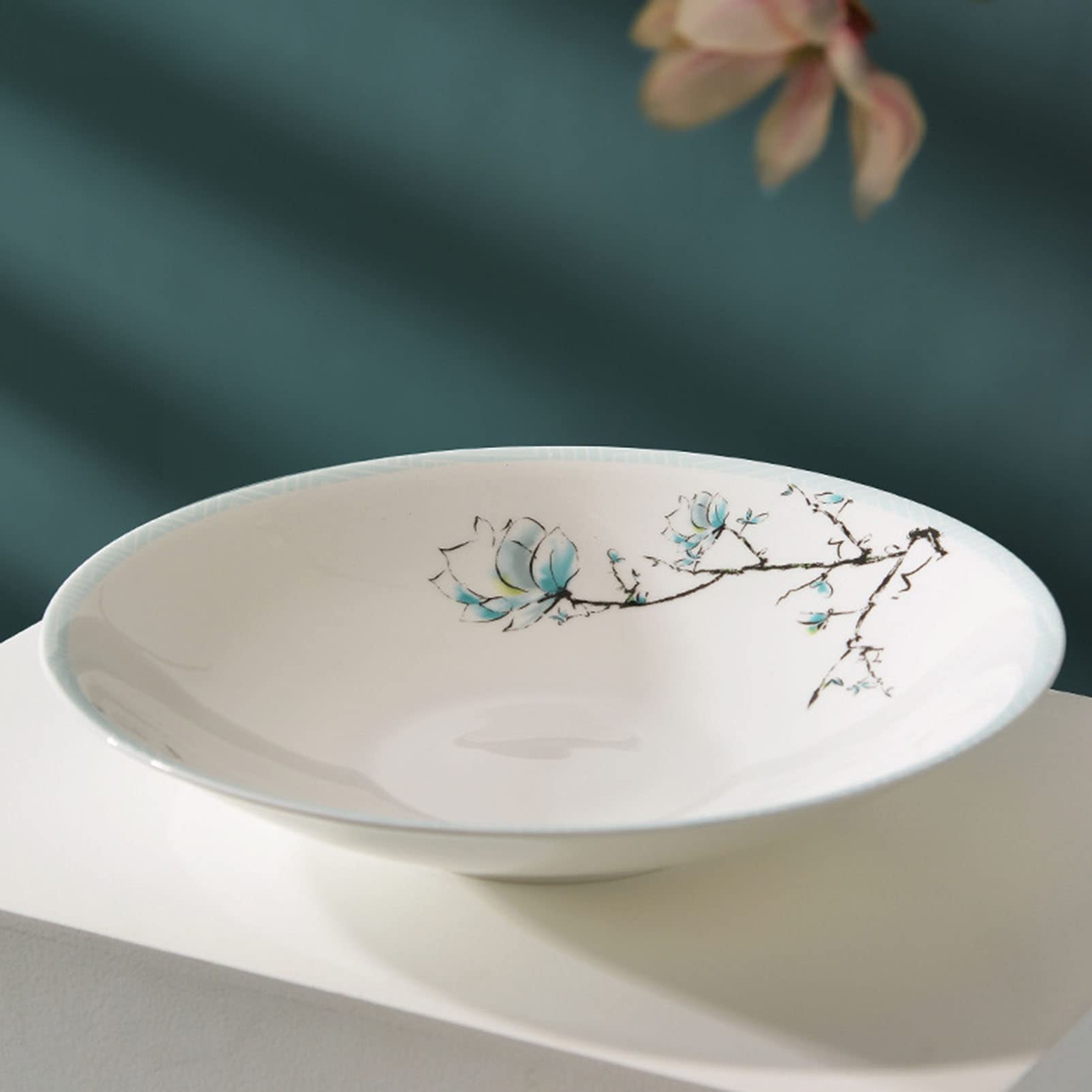 Zestaw zastawy stołowej, porcelanowe naczynia ceramiczne talerze miski zastawa stołowa, 48-częściowy serwis dla 6 osób, nadaje się do zmywarki i kuchenki mikrofalowej