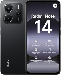 XIAOMI Smartphone Redmi Note 14,8+256GB,Noir,Système de caméra IA 108MP,Batterie 5500mAh,écran de Soins oculIAres 120Hz,fonctionnalités d'IA (Chargeur Non Inclus)(Version Française+2 Ans de Garantie)
