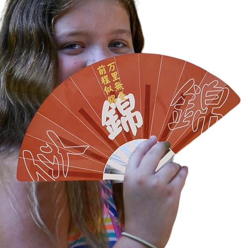Lunaobrik Ventilador plegable portátil, pequeño ventilador plegable para niños, herramienta de refrigeración con palabras inspiradoras para viajes, área de trabajo, escuela, hogar y actividades al