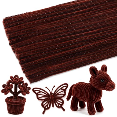 120 Teiliges Braunes Pfeifenreiniger Set Pfeifenreiniger Mit Chenille-Stielen Bastelzubehör für Weihnachtsdekorationen Diy Weihnachtsbasteleien und Heimdekorationen