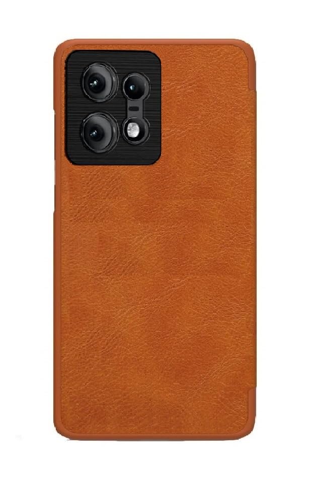Image of WHITBULL Slim Magnetic Closer Stand Leather Flip Case Cover Compatible with Motorola Moto Edge 50 Pro 5G - Brown