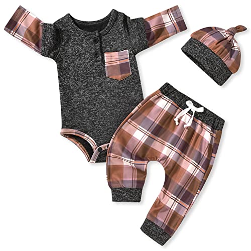 Image of Aalizzwell Newborn Infant Baby Boys Fall Winter Outfit