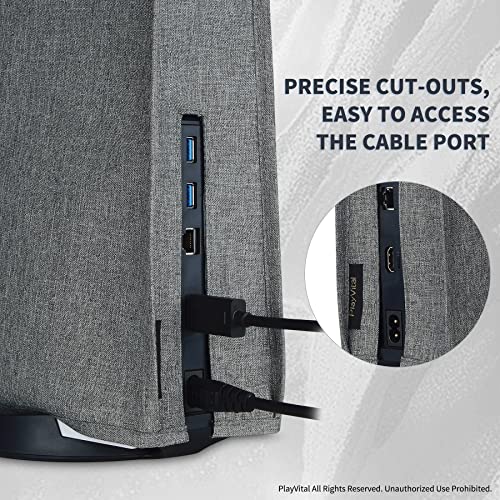 Image of PlayVital Gray Nylon Dust Cover for PS5, Soft Neat Lining Dust Guard for PS5 Console, Anti Scratch Waterproof Cover Sleeve for ps5 Console Digital Edition & Disc Edition