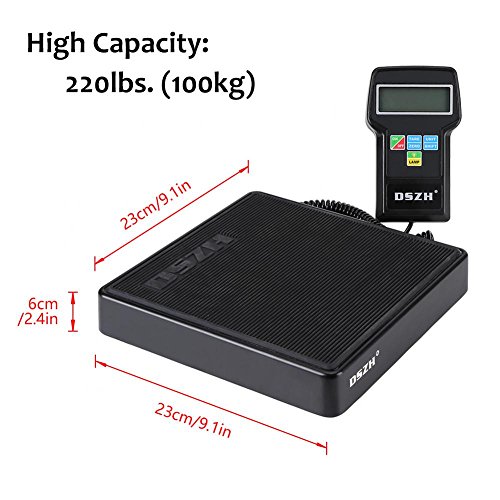 Escala de refrigeración electrónica con retroiluminación, carga de escalas, refrigeración electrónica de precisión, pesos de calibración, peso báscula calibración, 220 lb/100 kg