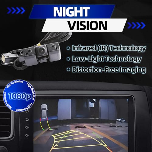 Image of MITZONE Rear View Backup Camera for Car Compatible with 2014 2015 Chevy Cheyenne Silverado GMC Sierra 1500 2500 3500 Truck Pickup Parking Asist Camera 1080P HD 170 Wide-Angle 23306741 22803702