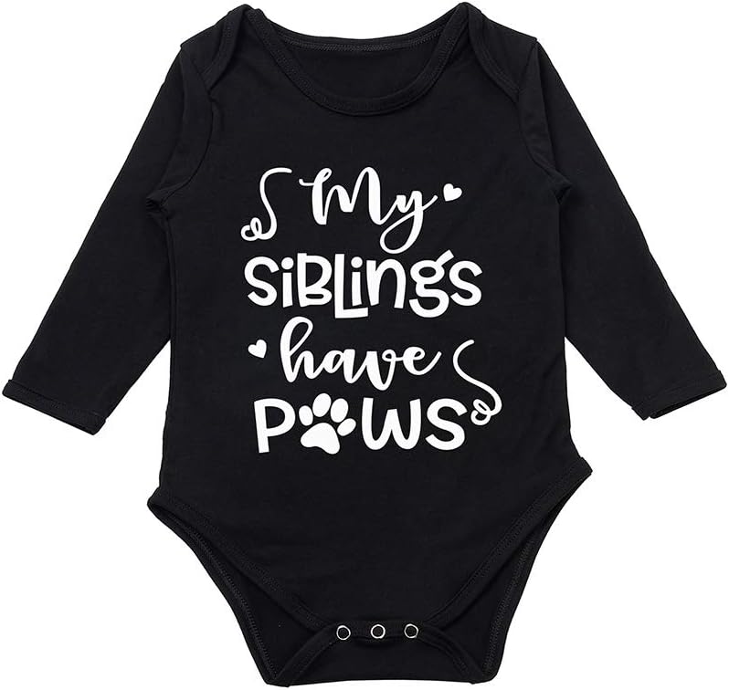 G-AmberBaby Boys Girls Romper Bodysuit Infant Funny Letter long Sleeves Jumpsuit Outfit 0-18Months