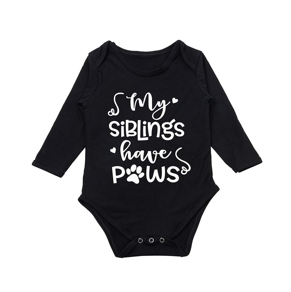 G-AmberBaby Boys Girls Romper Bodysuit Infant Funny Letter long Sleeves Jumpsuit Outfit 0-18Months