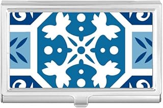 Morocco Abstract Decorative Blue Pattern Business Card Holder Case Pocket Box Wallet