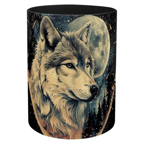 Fournitures de bureau et accessoires pot à crayons loup lune