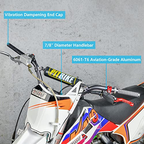 Image of RUTU Universal 7 /8 inch 22mm Dirt Bike Handlebars with Chest Protector Pad for CRF YZF KXF KLX RMZ DRZ Pit Bike Motocross ATV Quad - Black - Reducing Craft, High strength