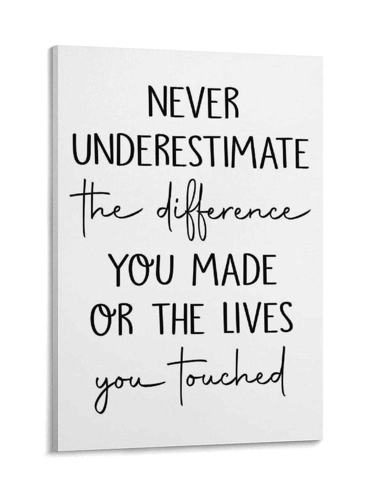 PKNVKZIDK Never Underestimate The Difference You Made Retirement Gift Appreciation Poster Sentimental Wall-Art for Retiree Coworker Mentor Framed,12X18inch(30X45cm)