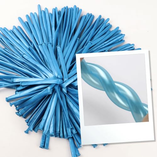 Image of Party Balloons - Pearl Light Blue 260 Long Balloons for Birthday Celebrati | Pearl Light Blue long balloons for balloon arch & party event decorations, thick latex & easy to inflate, great for birthday
