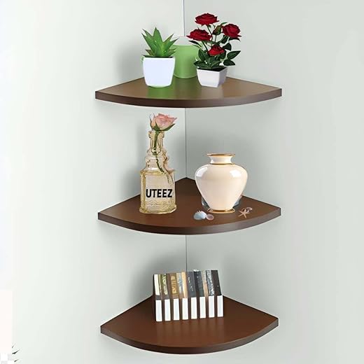 3-Tier Floating Rack Shelf - Brown