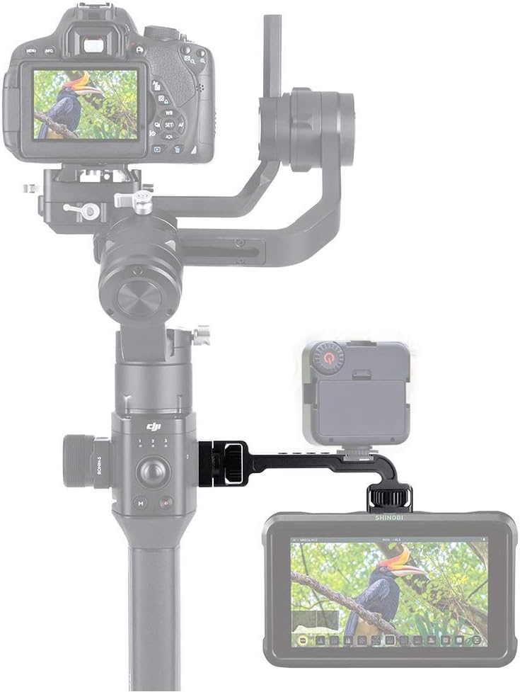 AgimbalGear DH11 Extension Plate with 1/4" Monitor Mount Adapter Bracket Compatible for DJI Ronin S/Ronin SC, Support Light Magic Arm Multi-Functional Gimbal Accessories