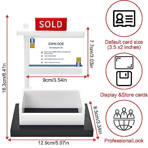 Sdmihan Sold Sign Card Holder For Business ,Business Card Storage And Display Office Reception Tabletop ,Holds 3.5 X 2 Inch Cards For Business #TOP4