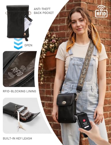 OFY Leather Crossbody Bags for Women, Cell Phone Purse Cross Body Bag - image 3