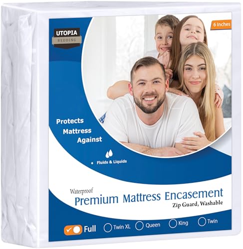 Premium Waterproof Zippered Mattress Protector Full Size 6 Depth