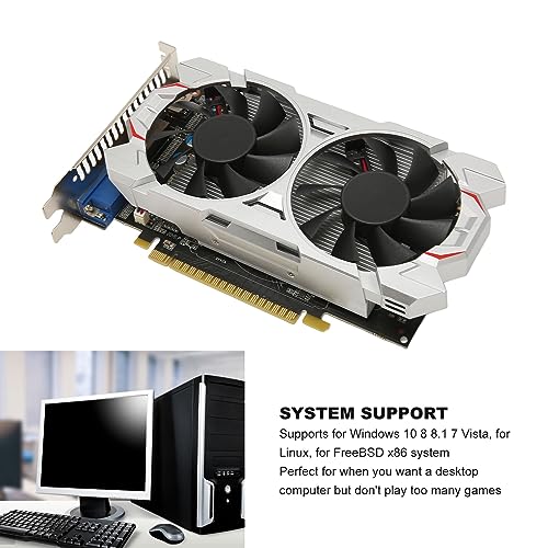 Scheda Grafica per Giochi GTX 1050Ti, Scheda Video DDR5 da 4 GB a 128 Bit con Doppie Ventole di Raffreddamento, Scheda Grafica a Basso Profilo da 850 MHz a 3800 MHz con - Scheda video - Immagine 3