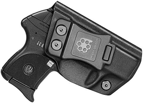 Amberide IWB KYDEX Holster Fit: Ruger LCP 380 | Inside Waistband | Adjustable Cant | US KYDEX Made (Black, Left Hand Draw (IWB))