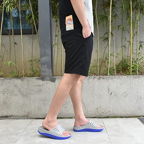 Image of GPOS Mens Sport Recovery Sandals Plantar Fasciitis Thick Cushion Slides Sandals Lightweight Comfort Orthotic Slippers
