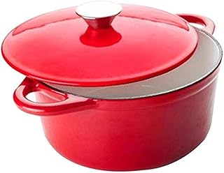 Ibili rondel okrągły z pokrywką 21 x 10 cm w kolorze czerwonym, żeliwny, 21 cm, 2 sztuki