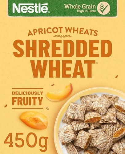 Nestlé Cereals - Shredded Wheat Breakfast Cereal - Bitesize Apricot Wholegrain Biscuits, High Fibre, Vegan - 450g