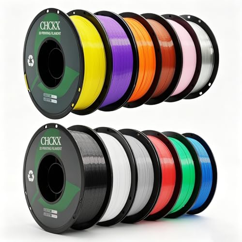 CHCKX 12Rolls PETG Filament Bundle,Dimensional Accuracy +/- 0.03 mm, 1.75 mm Fit...