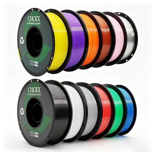 CHCKX 12Rolls PETG Filament Bundle,Dimensional Accuracy +/- 0.03 mm, 1.75 mm Fit for Most 3D Printers,Black+White+Grey+Red+Green+Blue+Yellow+Purple+Orange+Transparent+Coffee+Klein Blue