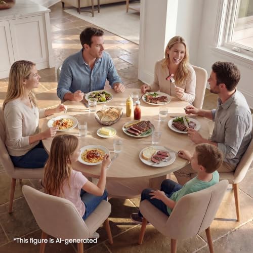 ModernMate 47 Inches Round Dining Table for 4-6 People, White Oak Gray - image 8
