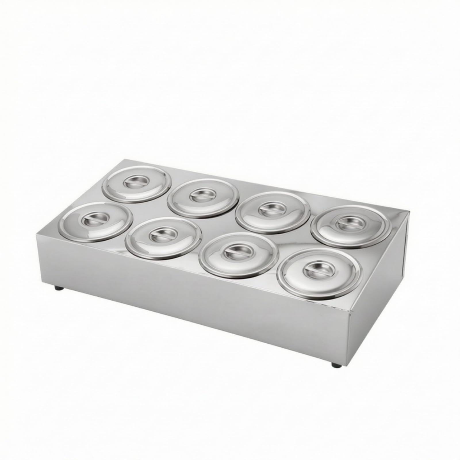 Distributeur de Condiments en Acier Inoxydable Organiseur d'Assaisonnements à 6 Emplacements Couvercles en Métal Ajustés, Style to 1