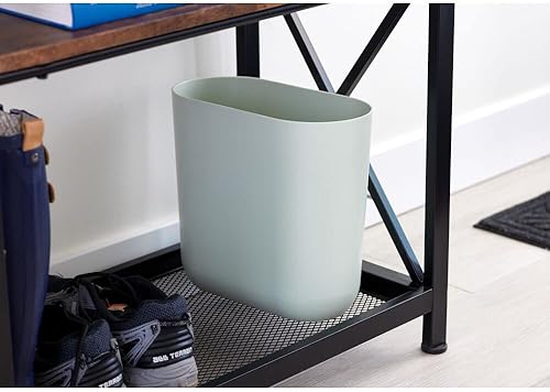 Miniatura 3 de iDesign Cesta de basura ovalada delgada de plástico reciclado, The Cade Collection, 10.625 x 5.5 x 9.75 pulgadas, verde