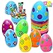 12 Piezas de Huevos de Pascua Gigantes con Colores Impresos de 6 pulgadas de alto para la Caza de Huevos de Pascua, Rellenos de Cestas de Pascua, Regalos de Pascua, Favorito de Fiesta
