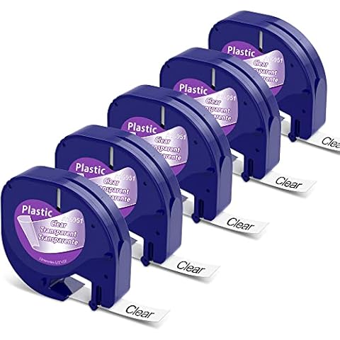 Cinta de etiquetas de plástico transparente MarkField compatible con Dymo LetraTag Cover