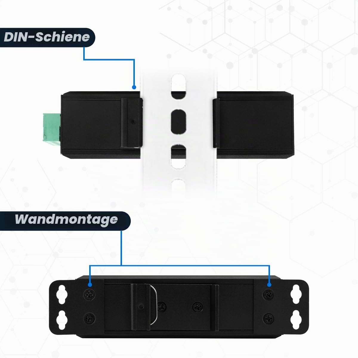 4-Port gehärteter industrieller Gigabit PoE+ DIN-Schienen-Glasfaser-Netzwerk-Switch 4 x Gigabit PoE+-Ports 2 x 1,25 G SFP-Glasfaser-Ports 120 W für den Außenbereic